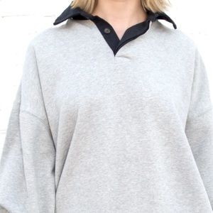 Brandy Melville Oversized Archer Colored Collard Sweatshirt🤍